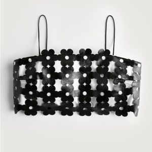 Social Tourist Faux Leather Cut-out Cami